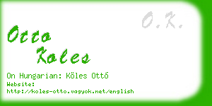 otto koles business card
